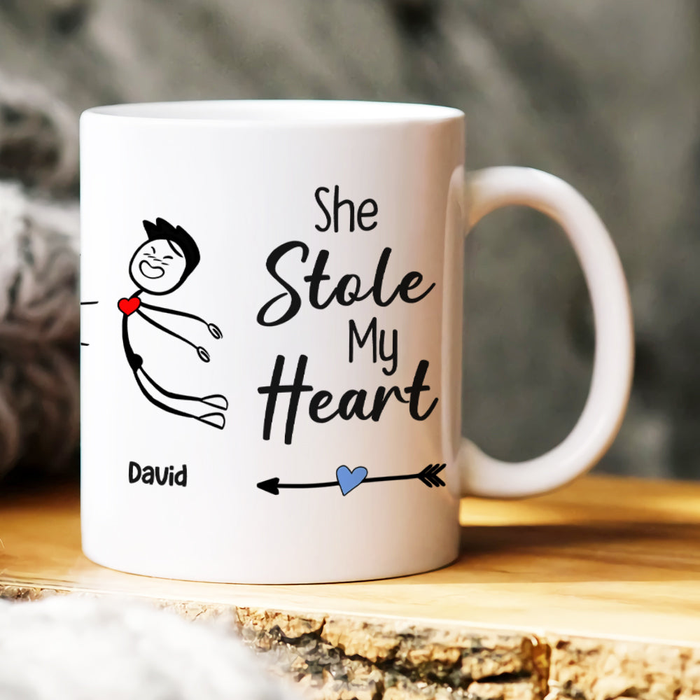 Gift For Couple, Personalized Mug, Stick Couple Coffee Mug, Couple Gift