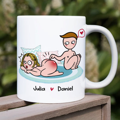 I Only Tolerate You Because Of Your Huge Butt Personalized Mug, Funny Gift For Couple