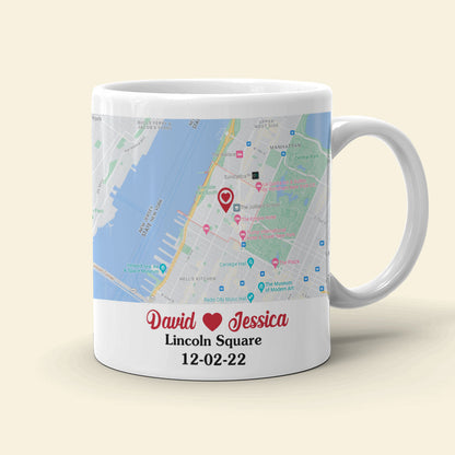Custom Couple Photo Mug, Custom Love Map, Gift For Couple