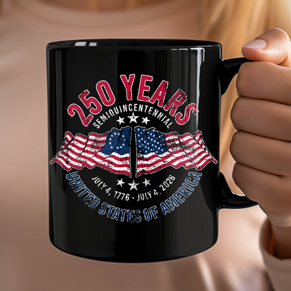 American 250 Years Semiquincentennial Patriotic Gift 2026 Black Mug LM32 895265