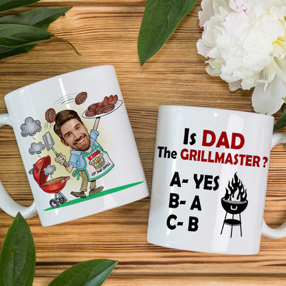 Is Dad The Grillmaster - Gift For Dad- Custom Dad Photo Coffee Mug- Father's Day Mug