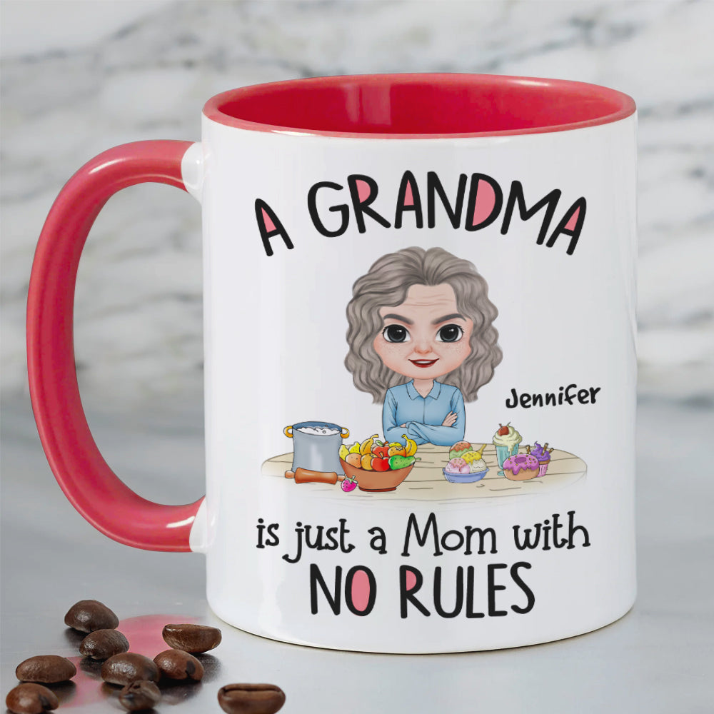 A Grandma Is Just A Mom With No Rules, Personalized Mug, Gift For Mom, Mother's Day Gift