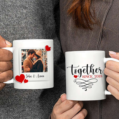Couple Together Moment, Personalized White Mug - Upload Image