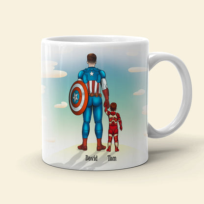 My First Love My First Hero Always My Dad Personalized Family Mug, Gift For Dad/Mom