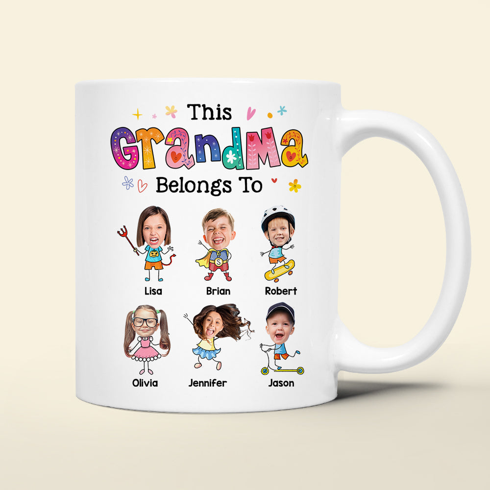 Custom Photo Gifts For Mom Grandma Personalized Coffee Mug This Grandma Belongs To