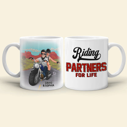 Riding Partners For Life, Personalized Biker Coffee Mug, Gift For Couple, Valentine's Gifts