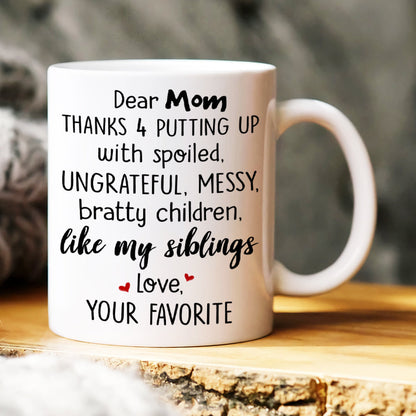 Thanks Mom, Gift For Mommy White Mug
