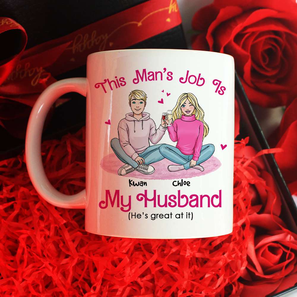 Romantic Couple, He's/She's Great At It, Personalized Mug, Couple Gifts, Gifts For Him, Gifts For Her, Valentine's Day Gifts, 01qhhn301123hh