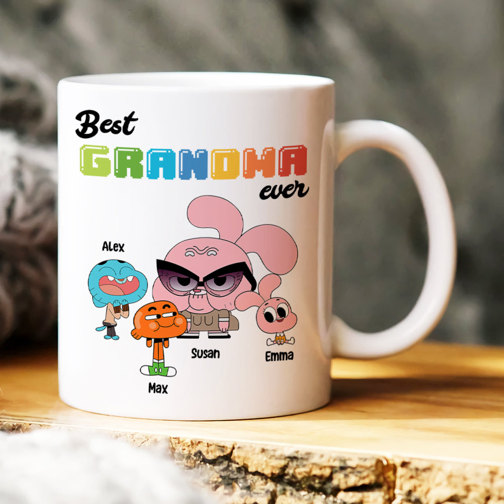 Best Grandma Ever, Gift For Grandma, Personalized Mug, Granny And Kids Mug 04DNHN170423