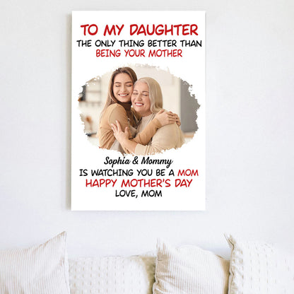 Mother's Day Exclusive Gift Ceramic Mug, Poster, and Plaque Featuring Hugging Scene with 'To My Daughter, Happy Mother's Day'