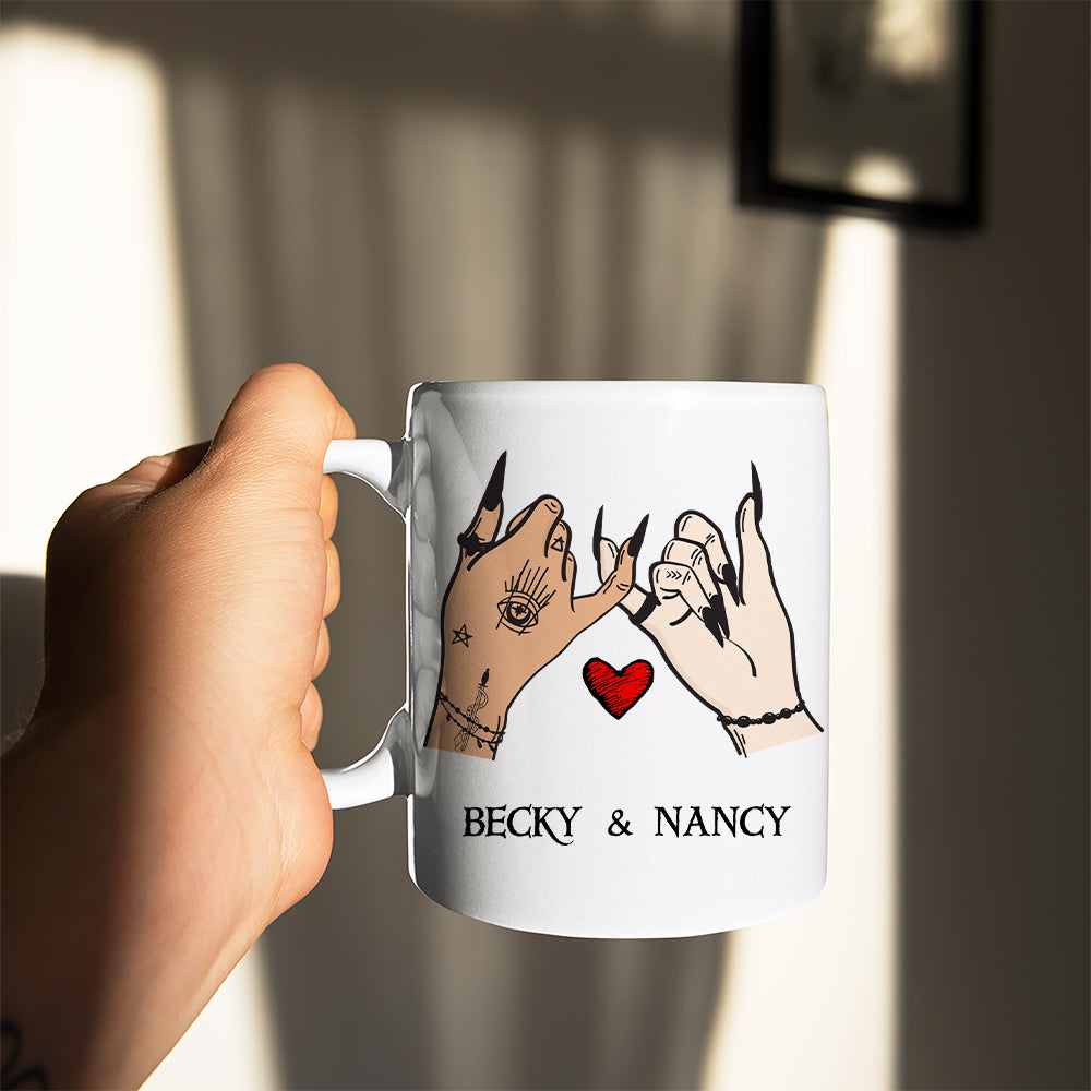I Would Shank A Bitch For You Right In The Kidney, Personalized Witch Bestie White Mug, Halloween Gift for Friends