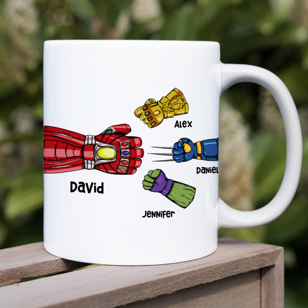 Family 07QHHN160523HA Personalized Dad And Children Coffee Mug