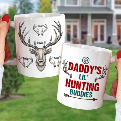 Daddy's Hunting Buddies, Personalized Coffee Mug For Hunting Dad, Father's Day Gift For Hunting Lovers