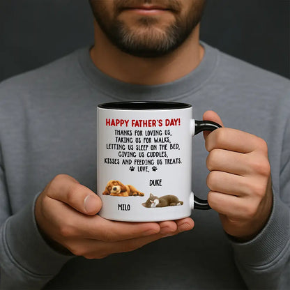 Funny Pet-Themed White Ceramic Mug Father's Day Gift for Dog Dads Featuring Sleeping Puppy