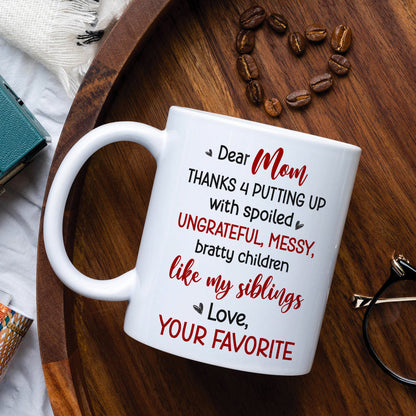 Dear Mom, Gift For Mom, Personalized Mug, Mom And Children Mug, Mother's Day Gift