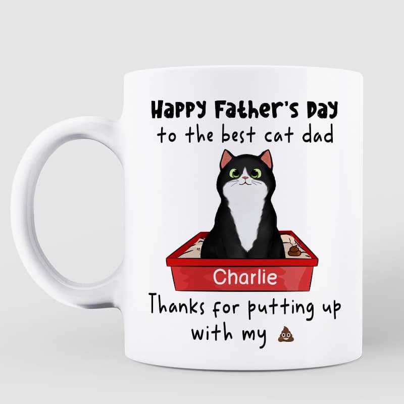 Fluffy Cats Thank You For Putting Up With My Thing Father's Day Personalized Mug
