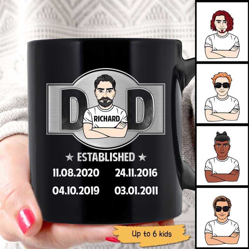 Dad Established Kids Birthday Father's Day Gift Personalized Mug