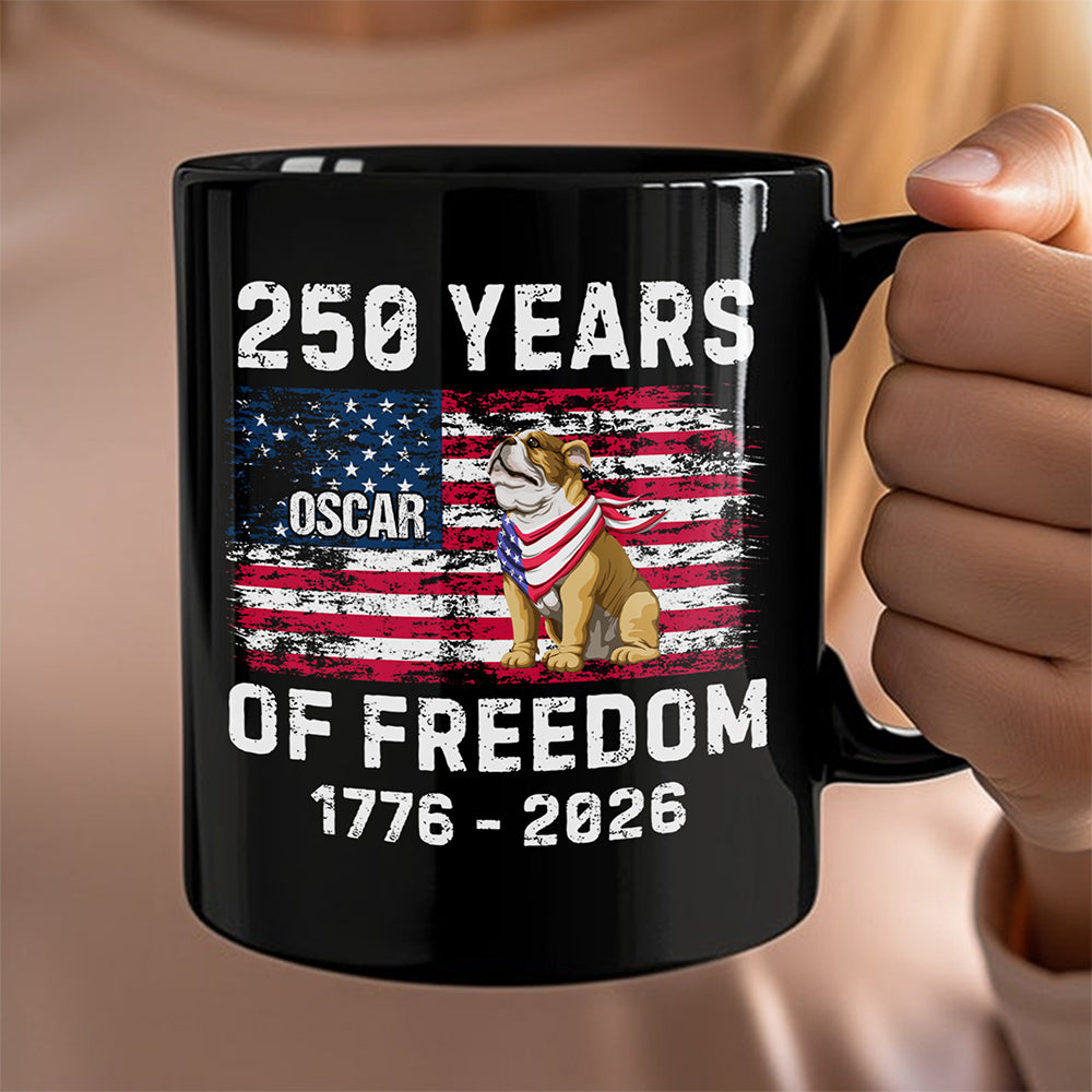 Custom Dog America 250 of Freedom Black Mug For Dog Lovers LM32 895317