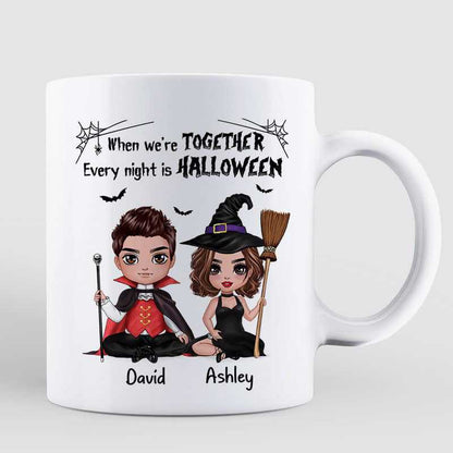 Doll Couple Sitting Halloween Costume Personalized Mug