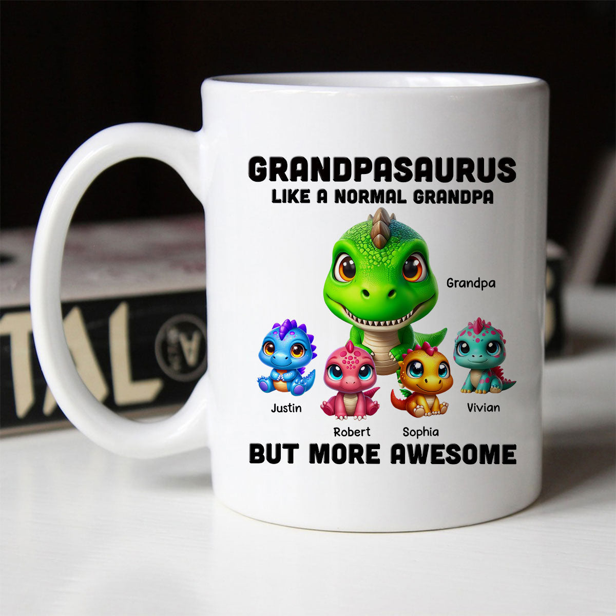 Daddysaurus Grandpasaurus 3D Dinosaurs Personalized Mug