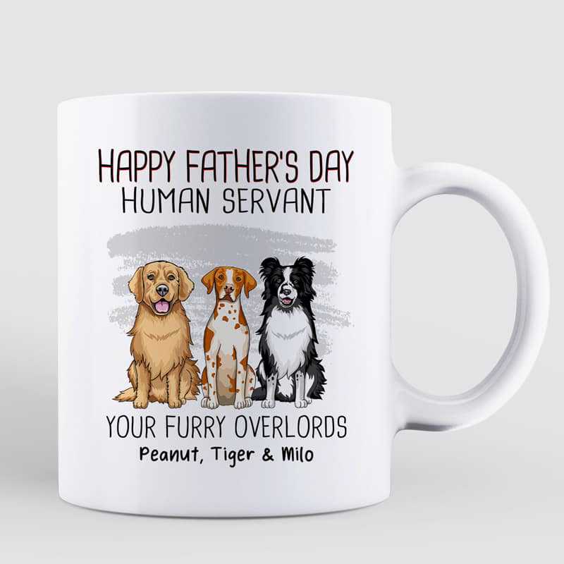 Happy Father's Day Good Morning Sitting Dog Personalized Mug