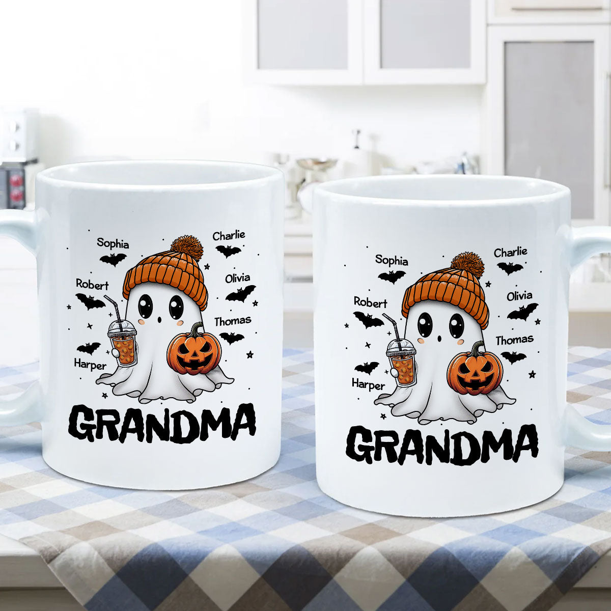 Fall Season Halloween Grandma Boo Personalized Mug, Halloween Gift For Grandma