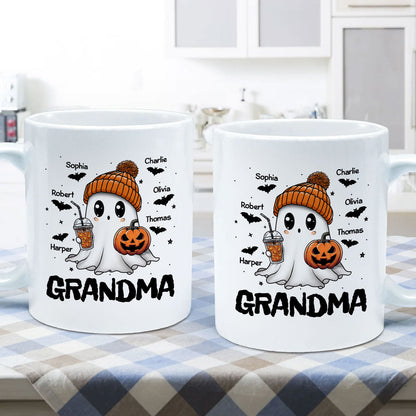 Fall Season Halloween Grandma Boo Personalized Mug, Halloween Gift For Grandma