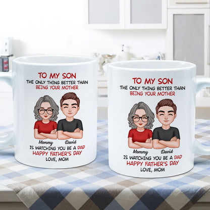 To My Son Personalized Ceramic Mug, Heartfelt Father's Day Gift For Son