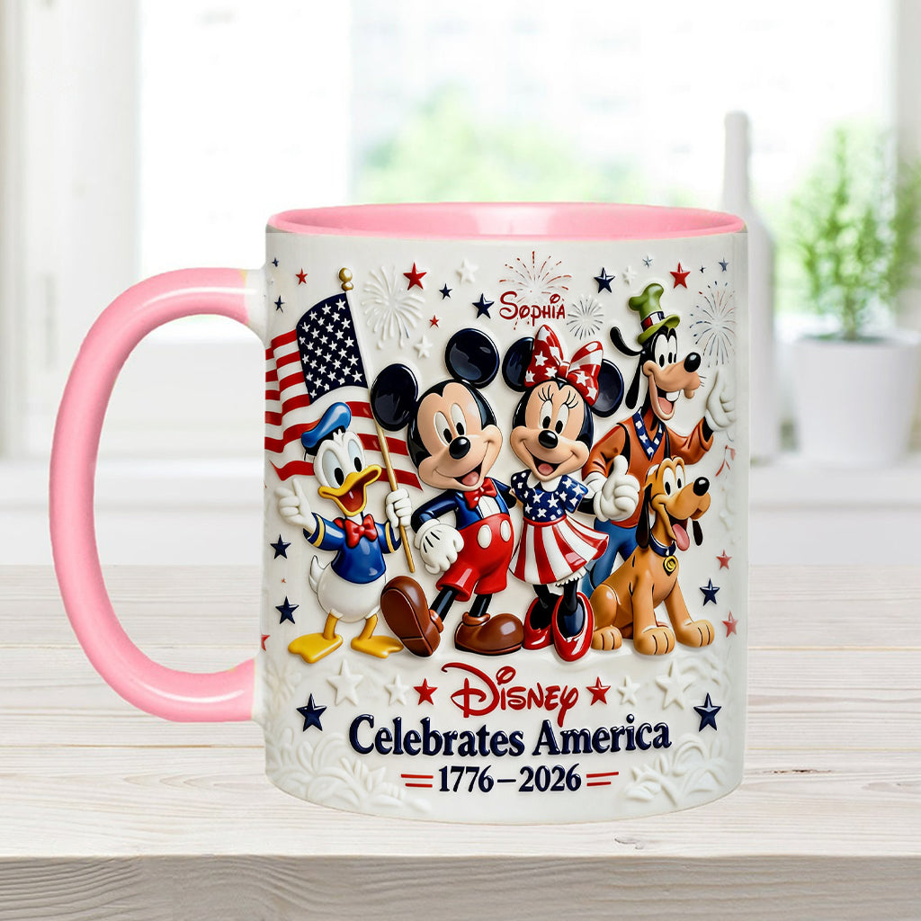 MkMo Magic Mouse Celebrate USA's 250th Anniversary - Personalized Accent Mug HH01