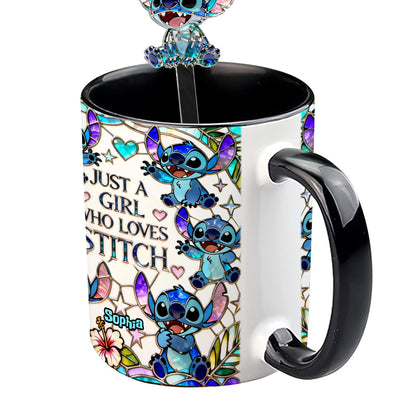 Just A Girl Who Loves Sti - Personalized Accent Mug - Gift For Her, Movie Fans HH01