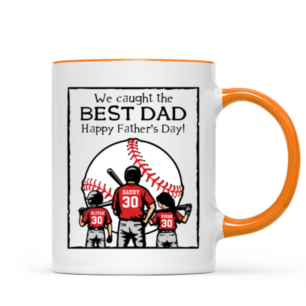 Happy Father's Day Baseball Dad Personalized Mug