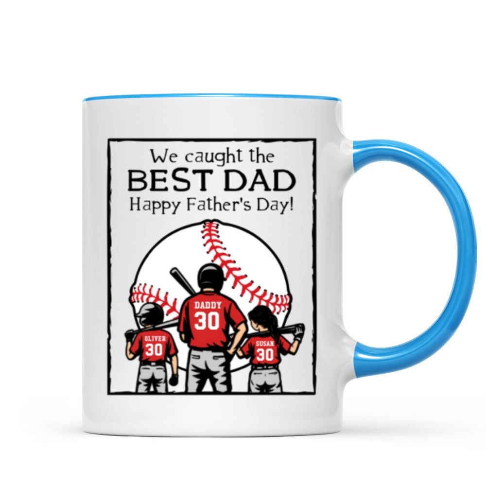 Happy Father's Day Baseball Dad Personalized Mug