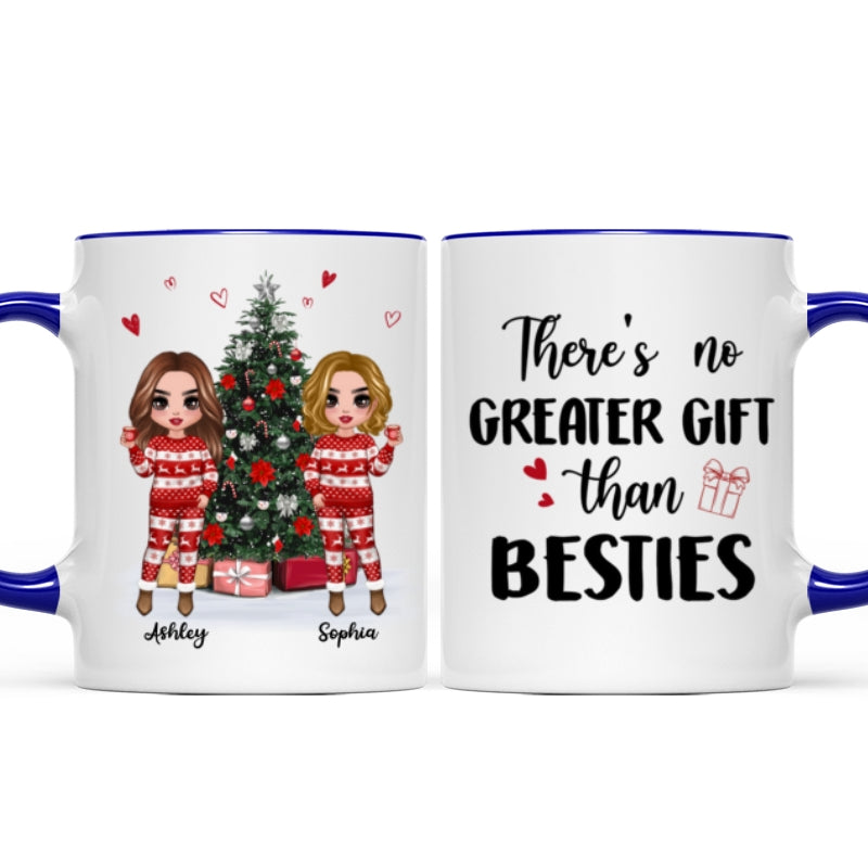 Doll Besties Standing Beside Christmas Tree Personalized Mug