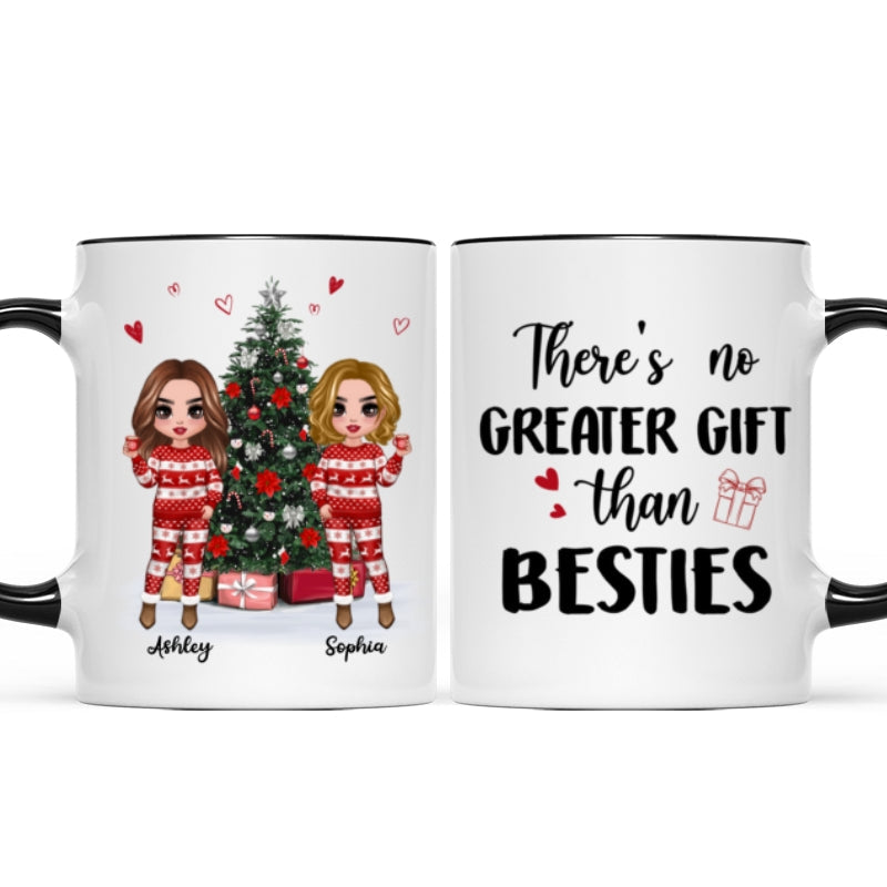 Doll Besties Standing Beside Christmas Tree Personalized Mug