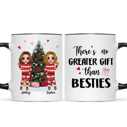 Doll Besties Standing Beside Christmas Tree Personalized Mug