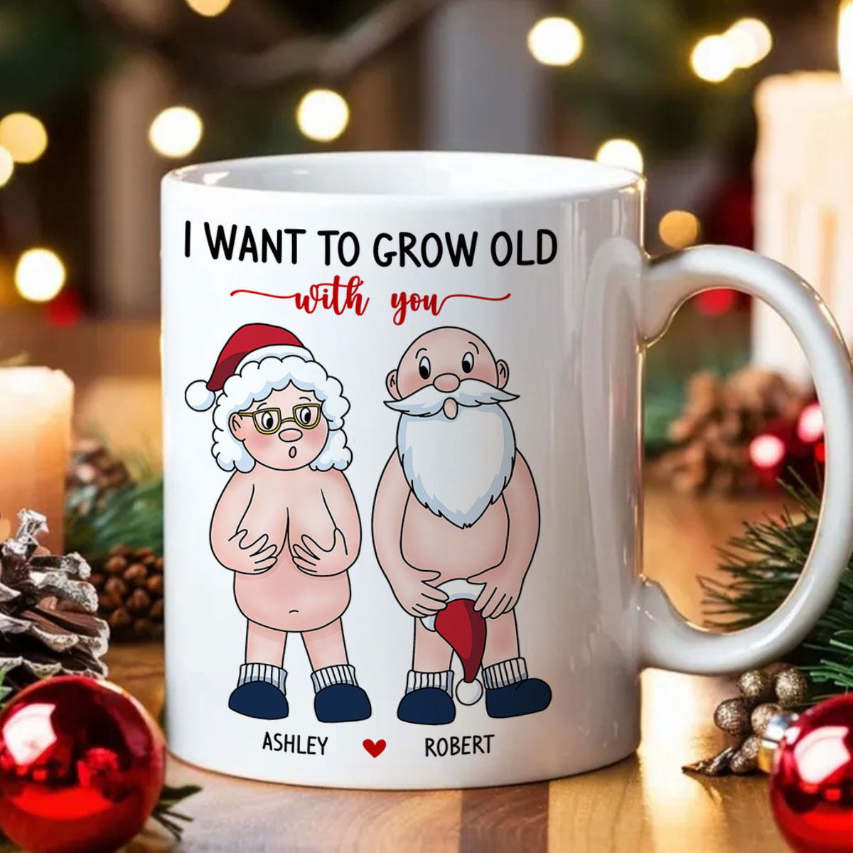 Funny Old Couple Personalized Mug Christmas Gift for Him for Her