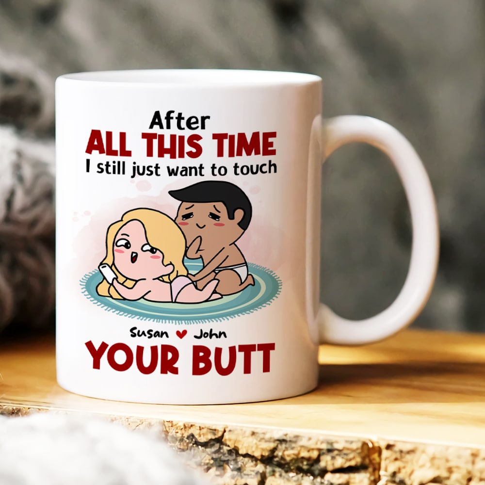 Couple, Touch Your Butt, Personalized Mug, Gift For Couple