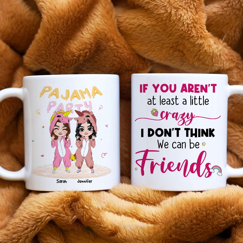 Pajama Party, Personalized Mug, Funny Gifts For Bestie
