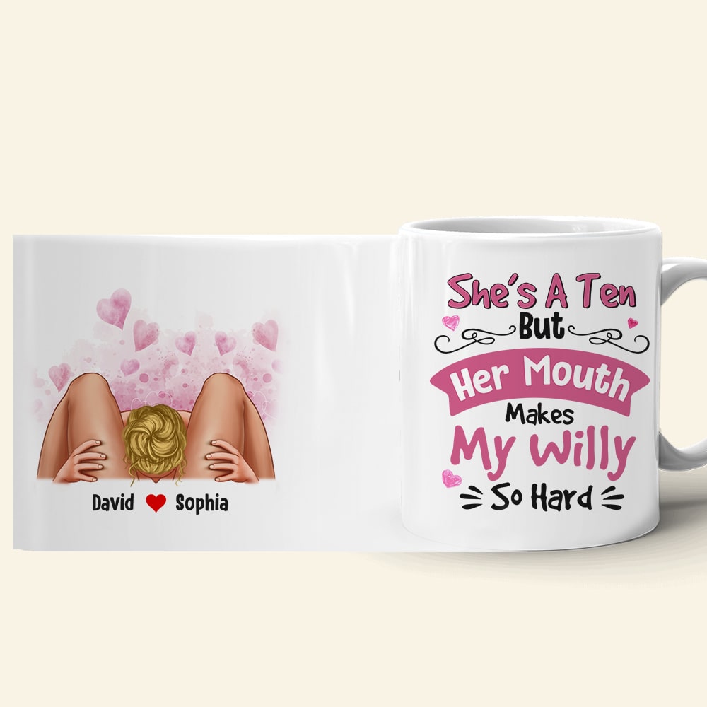 She's Is A Ten Personalized Funny Coffee Mug, Couple Gift