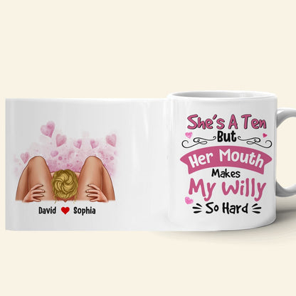 She's Is A Ten Personalized Funny Coffee Mug, Couple Gift