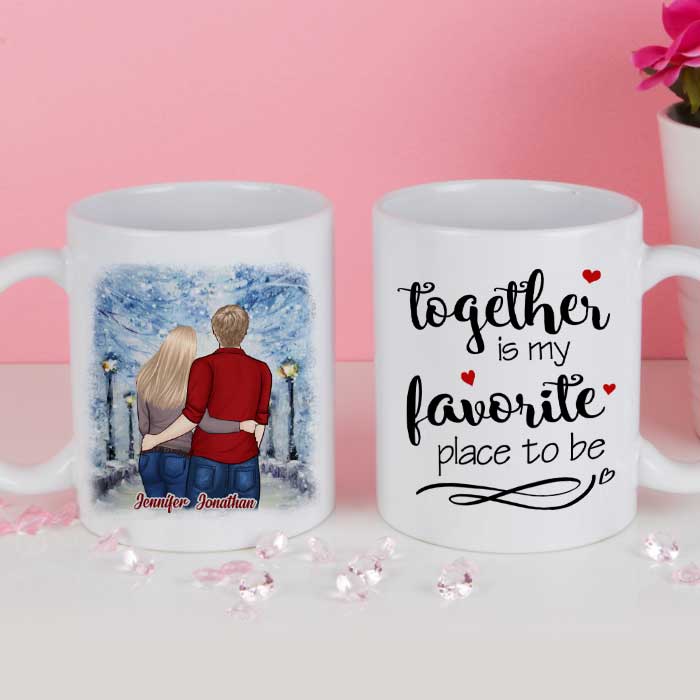 Together With You Is My Favorite Place To Be - Gift For Couples, Personalized Mug