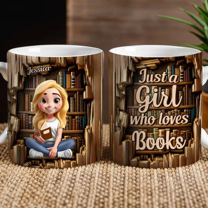 Bookish Bliss Just a Girl Who Loves Books Reader's Mug