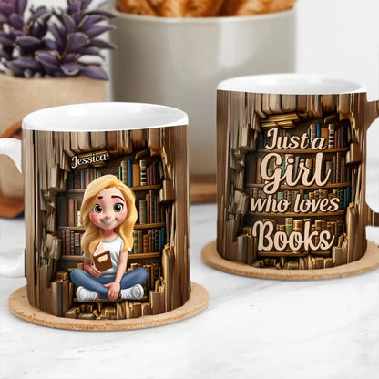 Bookish Bliss Just a Girl Who Loves Books Reader's Mug
