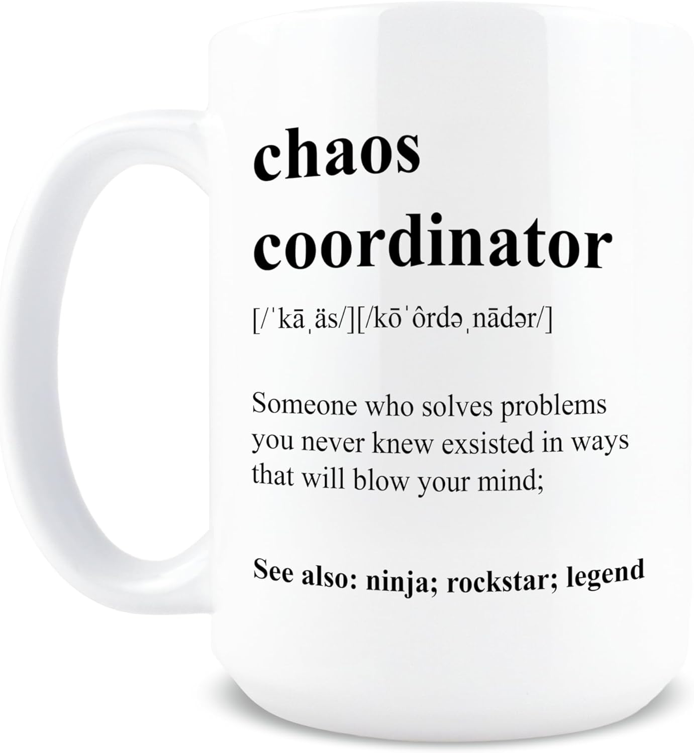 Chaos Coordinator Coffee Mug, Funny Gift for Teacher Boss Manager Coworker, Birthday Christmas Appreciation Gift