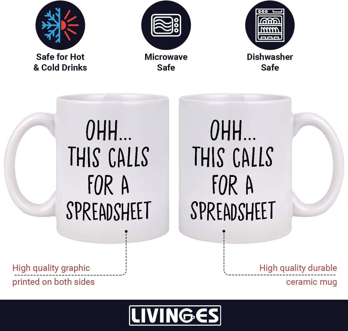 This Calls For A Spreadsheet Funny Coffee Mug, Accountant Excel Humor Gift for Office Coworker CPA, Birthday Christmas Gift