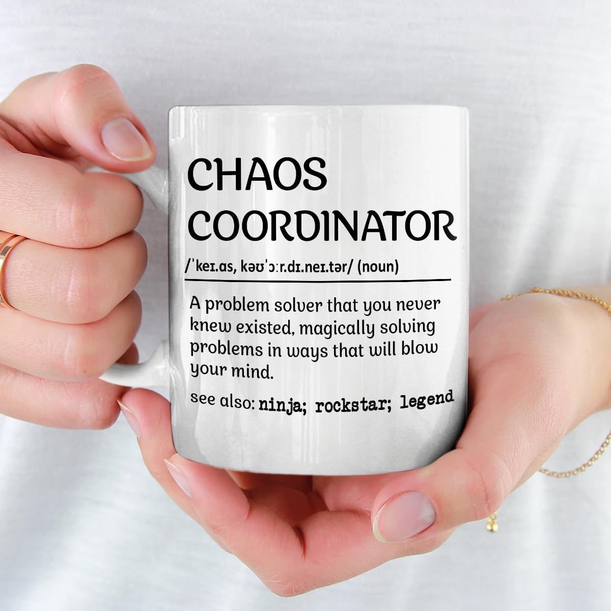 Chaos Coordinator Coffee Mug, Funny Gift for Boss Lady Teacher Mom Manager, Appreciation Birthday Christmas Gift