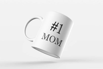 #1 Mom Ceramic Coffee Mug, World's Best Mother Gift for Mom, Mothers Day Birthday Christmas Gift from Daughter Son Kids