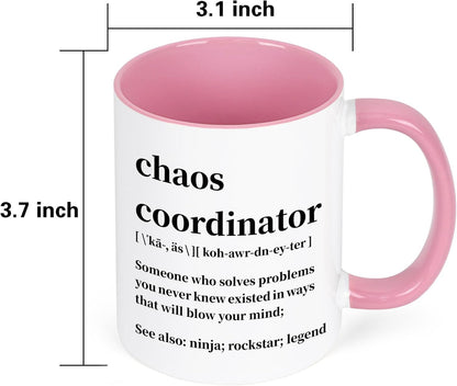 Chaos Coordinator Coffee Mug Funny Gift for Boss Teacher Coworker