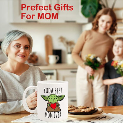 Yoda Best Mom Ever Coffee Mug Funny Gift for Mom from Daughter Son Kids Husband, Mothers Day Birthday Gift