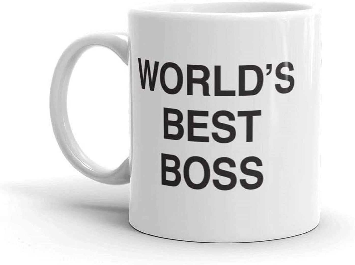 World's Best Boss Coffee Mug, Funny Office Gift for Boss Male Female, Boss Day Birthday Christmas Gift from Coworkers Employees